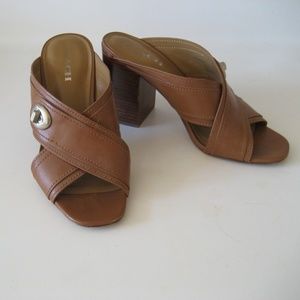 COACH leather sandals heels 10